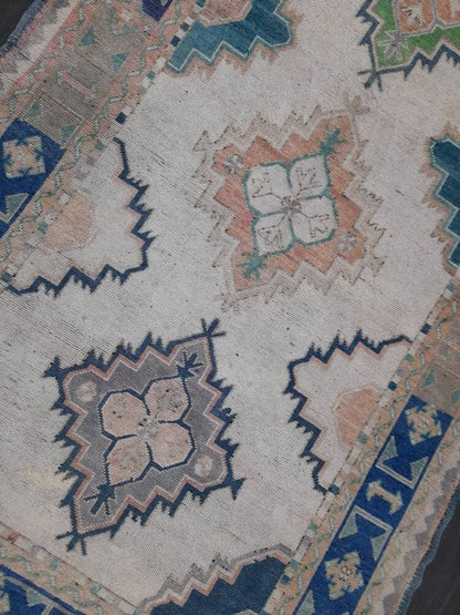 Muted Vintage Runner Rug 5 x 10.4 Turkish Runner Rug Handmade Runner Rug Hallway Runner Kitchen Runner Rug Wool Runner Rug Oriental Runner