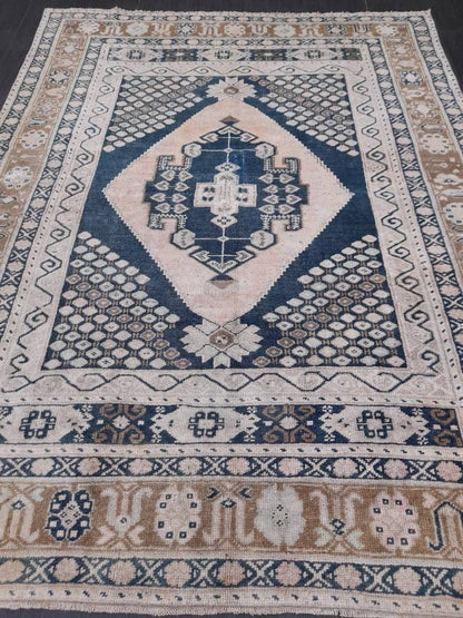 Wool Oushak Rug Vintage Rug Muted Vintage 5 x 6.8 Rug Wool Oriental Rug Hand Made Rug Vintage Turkish Rug 5x7 Muted Persian Wool Rug