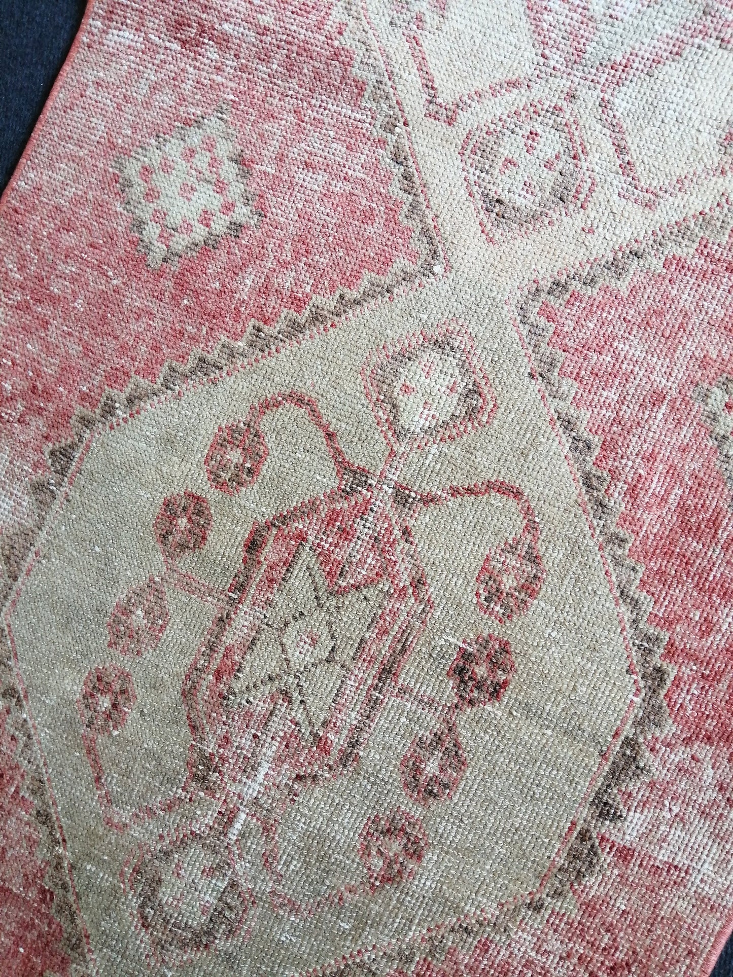 2.7 x 11 Runner Rug Oushak Runner Rug, Turkish Runner Rug, Vintage Runner Rug, Hallway Runner Rug, Blush Runner Rug Wool RUNNER RUG