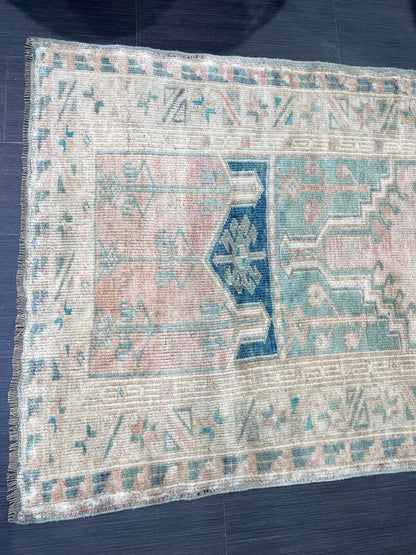 Antique Oriental RUG, Antique TURKISH 3.2 x 4.5 Rug, Vintage Persian Rug, Vintage Wool Hand Knotted Rug, Muted Handmade Rug