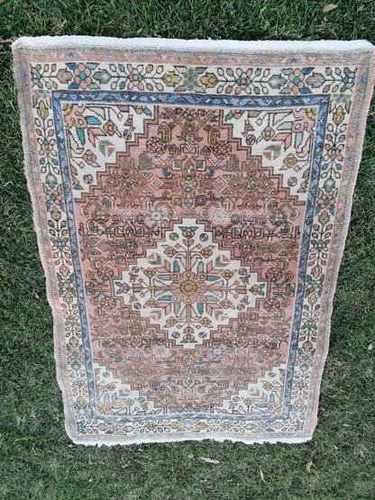 3'6x5 handmade rug,vintage rug,wool rug
