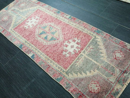 Small Vintage Rug Mini Rug Small Area Rug Turkish Rug Oushak Rug Persian Hand Made Rug Oriental Vintage Rug Door Mat Rug