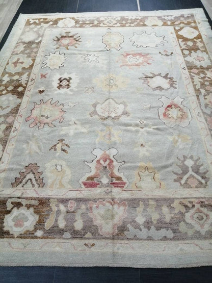 OUSHAK RUG Hand Made 11.3 x 9.2 Oushak Rug Vintage Oushak Rug Vintage Rug Wool Oushak Rug Hand Made Rug Vintage Turkish Rug