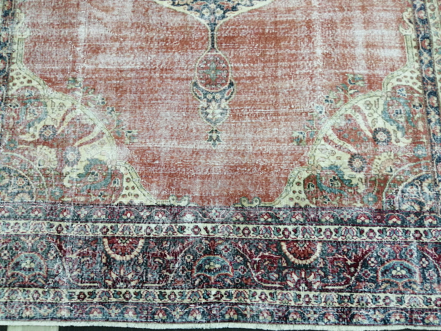 Oriental Vintage RUG 8x11 Distressed Rug Turkish Vintage Persian Rug Vintage Rug  Wool Oushak Rugs Antique Turkish Rug Muted Living room