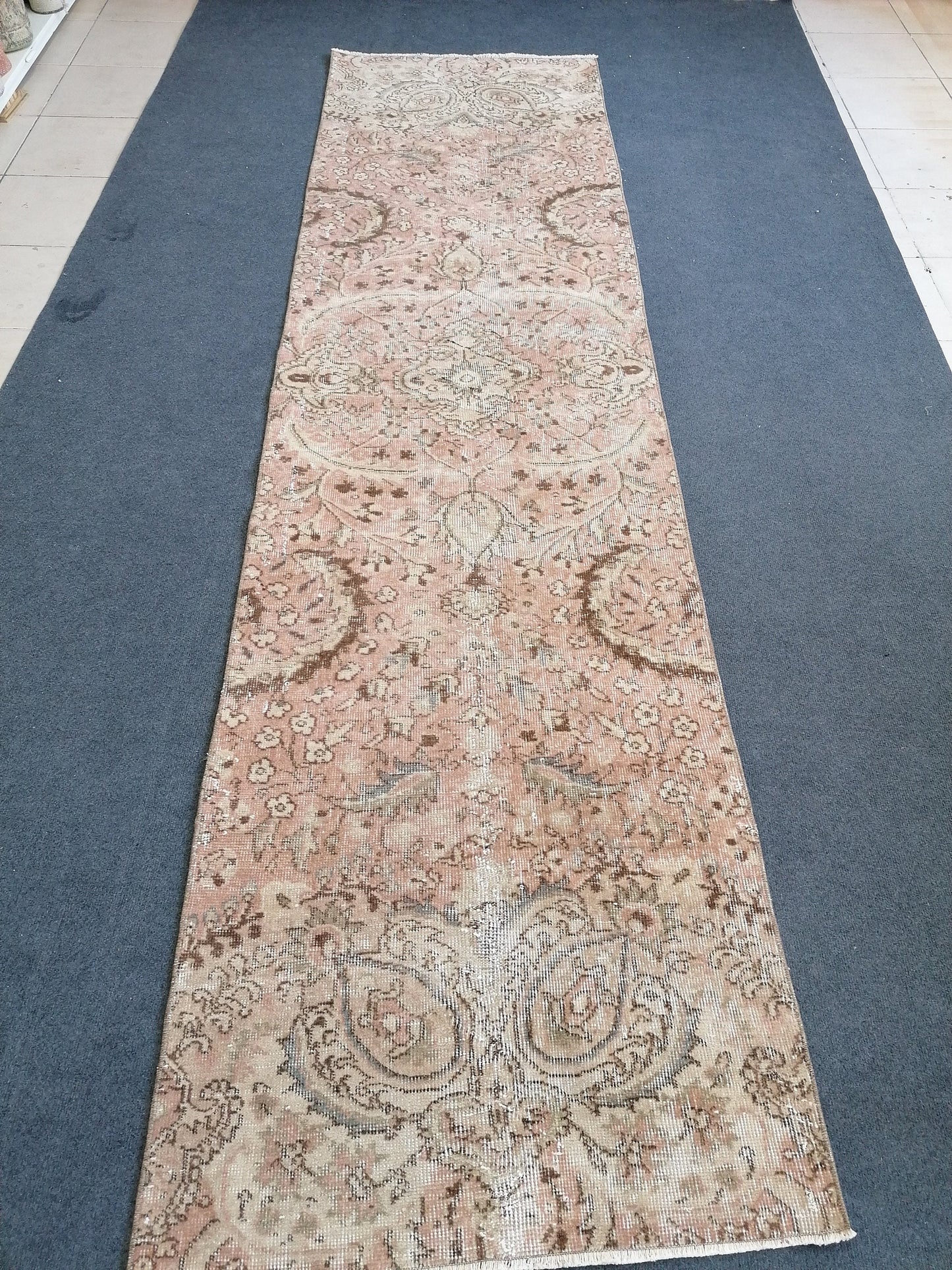 10'5x2'8 turkish runner rug, runner rug,vintage oushak runner rug,kitchen runner rug,hallway runner rug,vintage runner rug,oushak runner rug