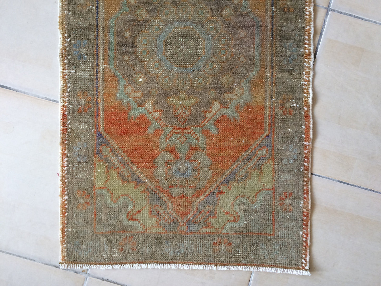 Mini Rug Small Area Rug Turkish Rug Oushak Rug Hand Made Rug Vintage Rug