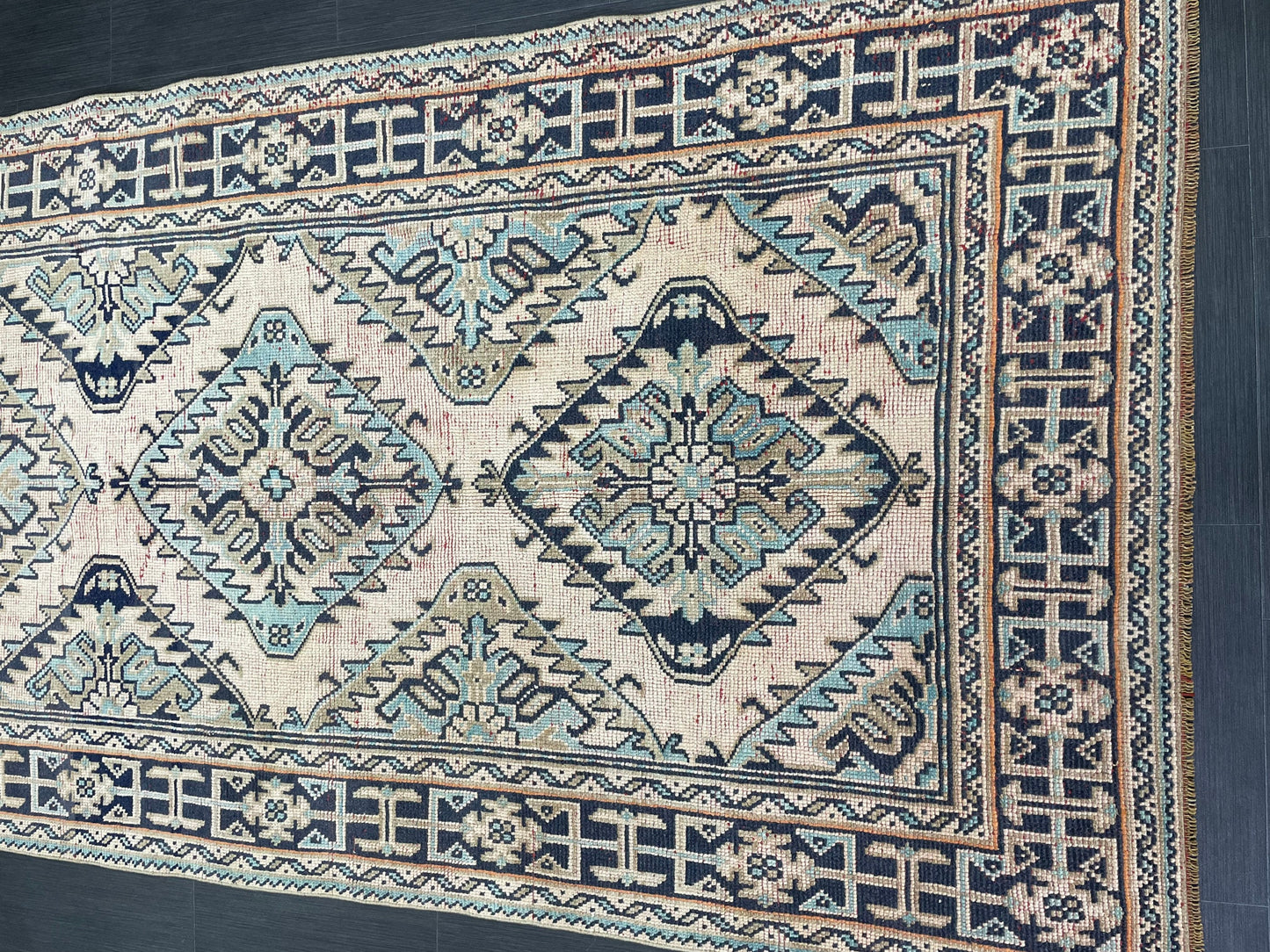 Turkish Runner 4.7 x 12 Oushak Runner Rug Rug Vintage Runner Rug Hallway Runner Rug Kitchen Runner Rug Wool Runner Handmade Runner Rug