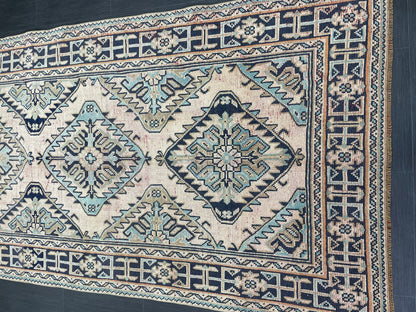 Turkish Runner 4.7 x 12 Oushak Runner Rug Rug Vintage Runner Rug Hallway Runner Rug Kitchen Runner Rug Wool Runner Handmade Runner Rug