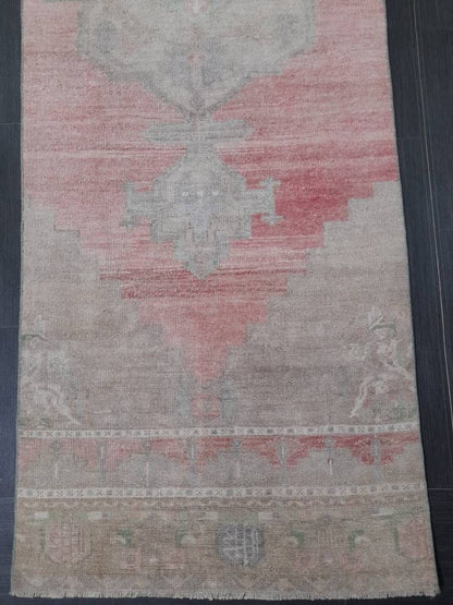 Muted Vintage Oriental Runner Rug 3 x 11 Turkish Runner Rug muted Vintage Runner Rug Hallway Runner Rug Kitchen Runner Rug Wool Runner Rug