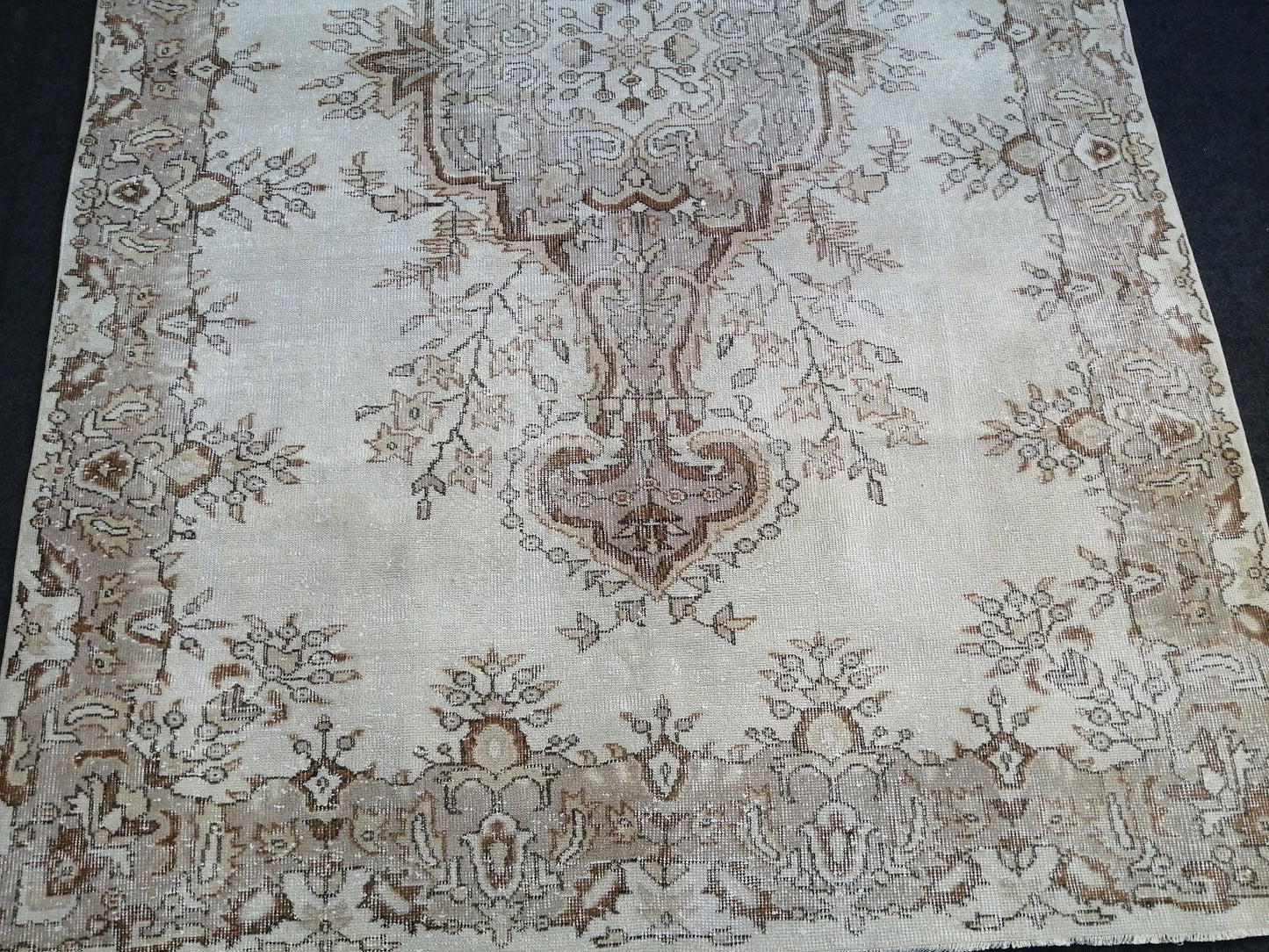 6.2 x 9.9 Vintage Rugs TURKISH HAND MADE Rugs Vintage Turkish Rugs  Muted 6x10 Rug Neutral Turkish Oushak Rug Vintage Oushak Rug, Wool Rug