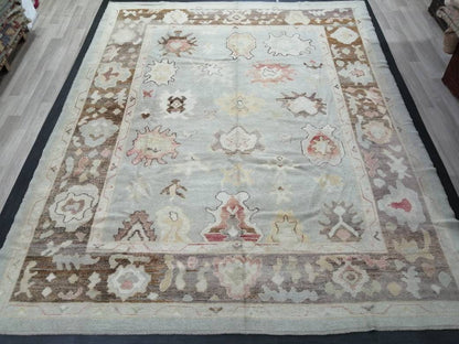 OUSHAK RUG Hand Made 11.3 x 9.2 Oushak Rug Vintage Oushak Rug Vintage Rug Wool Oushak Rug Hand Made Rug Vintage Turkish Rug