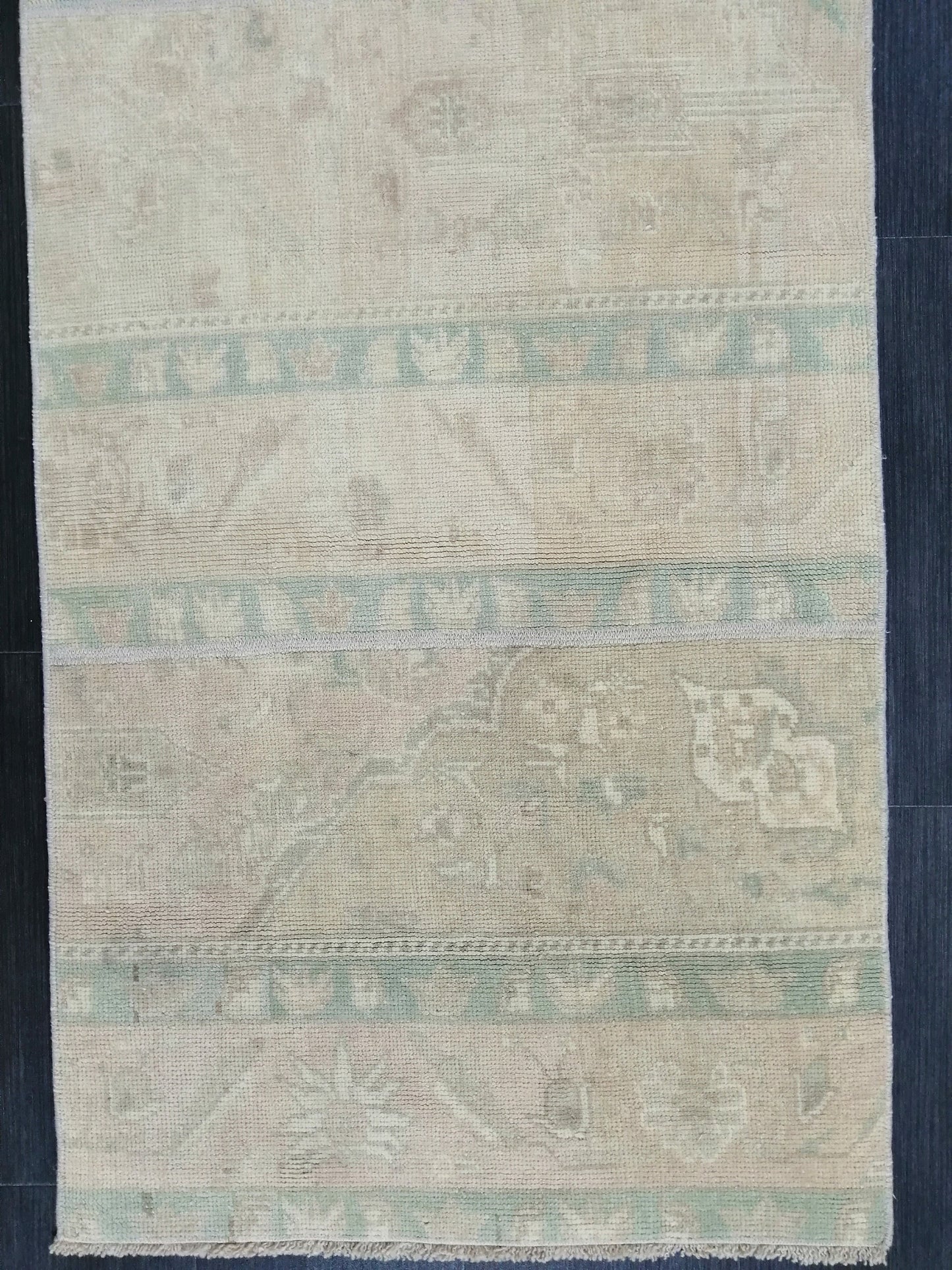 Muted Oushak Runner Rug 8.3 x 2.4 Vintage Runner Rug Patchwork Runner Rug Kitchen Runner Rug Wool Runner Rug Wool Oushak Rug