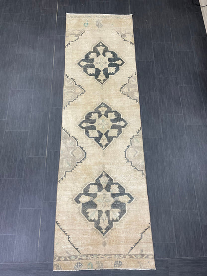 Oushak Runner 2.8 x 9.5 Rug Persian Runner Rug Wool Oushak Rug Antique Runner Rug Turkish Runner Rug Kitchen Runner Rug Hallway Runner Rug