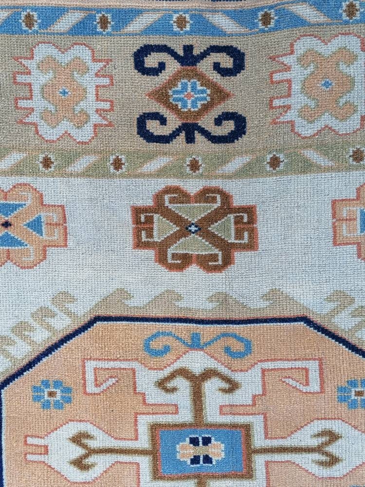 Oushak turkish rug 5'8x8 pastel vintage rug, large living room rug, kitchen rug, vintage anatolian rug,unique hand made bohemian