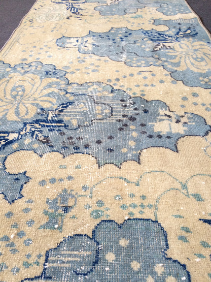 3x7 Turkish Rug, Oushak Rug, Rustic Oushak Rug, Wool Oushak Rug, Oushak Runner Rugs, Farmhouse Rug, Vintage Rug, Hand Made Rug