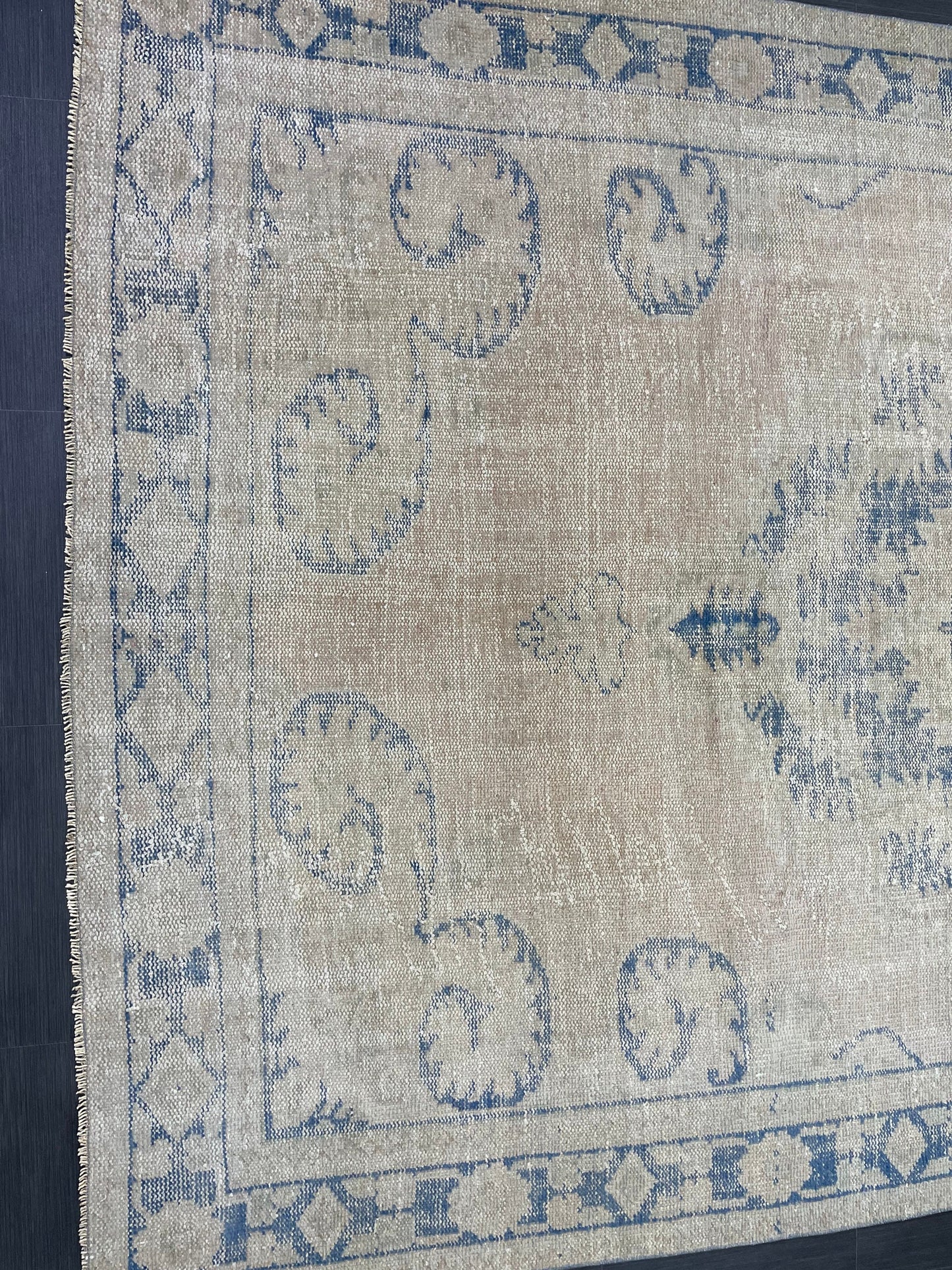 Large MUTED Rug Vintage 7.5 x 11.4 Handmade Rug, Oushak Rug Natural Rustic Rug ORIENTAL Rug Turkish Rug Hand Knotted Neutral Persian rug