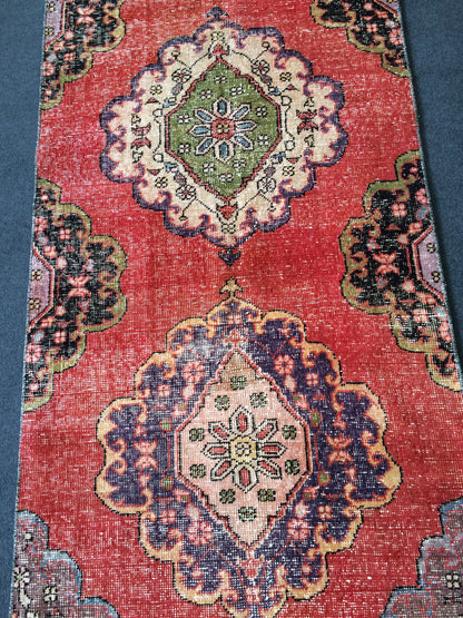 13 x 2.10 Vintage Runner Rug Oushak Runner Rug Turkish Runner Rug  Hallway Runner Rug Kitchen Runner Rug Wool Runner Rug Bohemian Runner