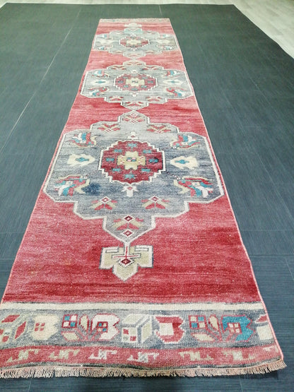 11.8 x 2.5 Oushak Runner Rug Turkish Runner Rug Vintage Runner Rug Hallway Runner Rug Kitchen Runner Rug Wool Runner Rug Wool Oushak Rug