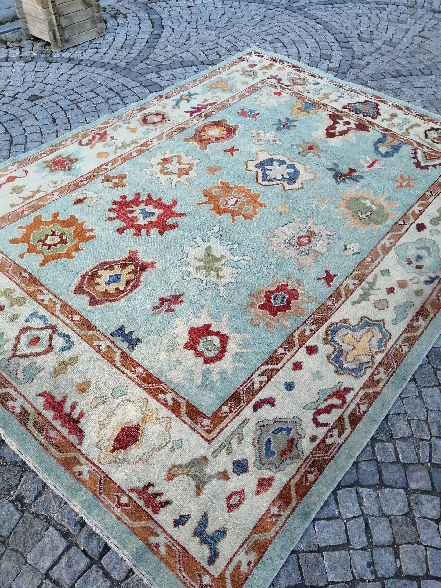 12.7 x 9.4 OUSHAK RUG, TURKISH Oushak Rug, Vintage Oushak  Rug, Rug, Wool Oushak Rug Hand Made Rugs, Made In Turkey 9x13 9x12 Rug