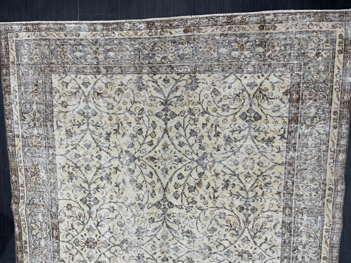 Vintage Rug TURKISH 5.5 x 9 Rug Handmade Rug Distressed Rug  Large Turkish Oushak Rug Oushak Rug, Wool Rug Hand Knotted Rug