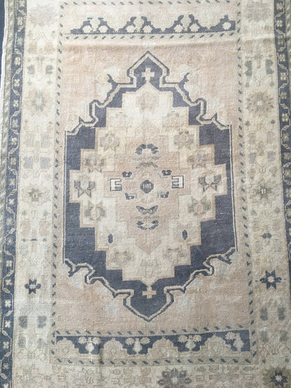 4x6 feet faded color blue turkish living room floor large rug, handmade beige bedroom area wool rug, kitchen wide rug,lounge big size carpet
