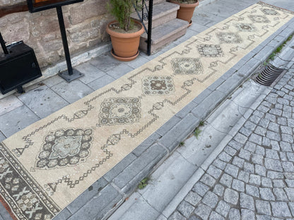 Muted Long Runner Rug 2.7 x 18.6 Long TURKISH Runner Rug Long Vintage Runner Rug Extra Long Runner Rug Staircase Runner Hand Knotted Runner