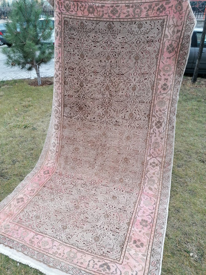 9'6x5'3 muted vintage rug natural oushak rug vintage rug wool oushak rug hand made rugs vintage turkish rug