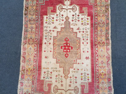 Oushak turkish rug, vintage turkish rug,oushak vintage rug 8'5x3'10