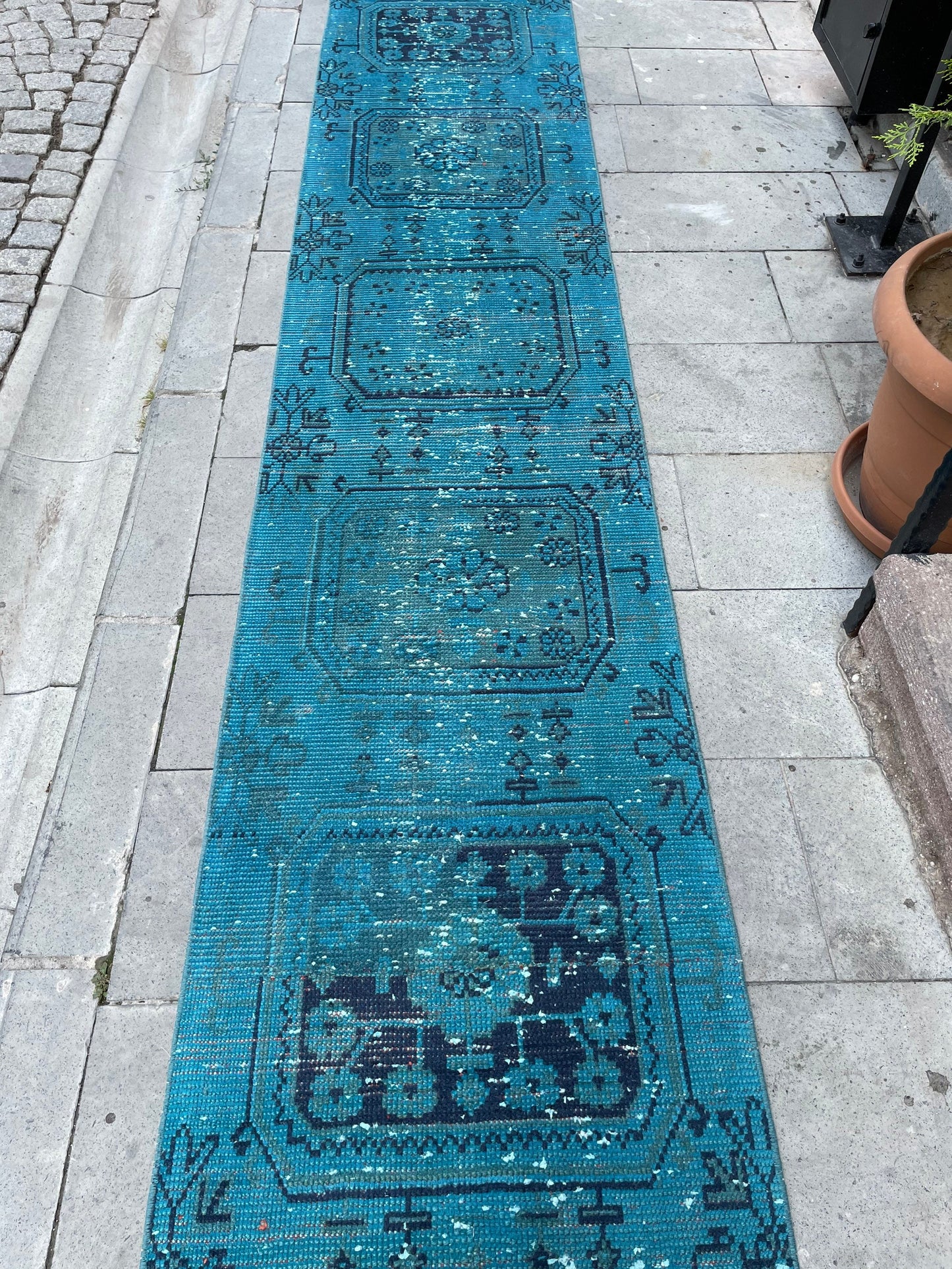 Extra Long Runner Rug Overdyed TURKISH 2 x 19.4 Runner Vintage Runner Rug Vintage XL Oriental Runner Rug Staircase Runner rug