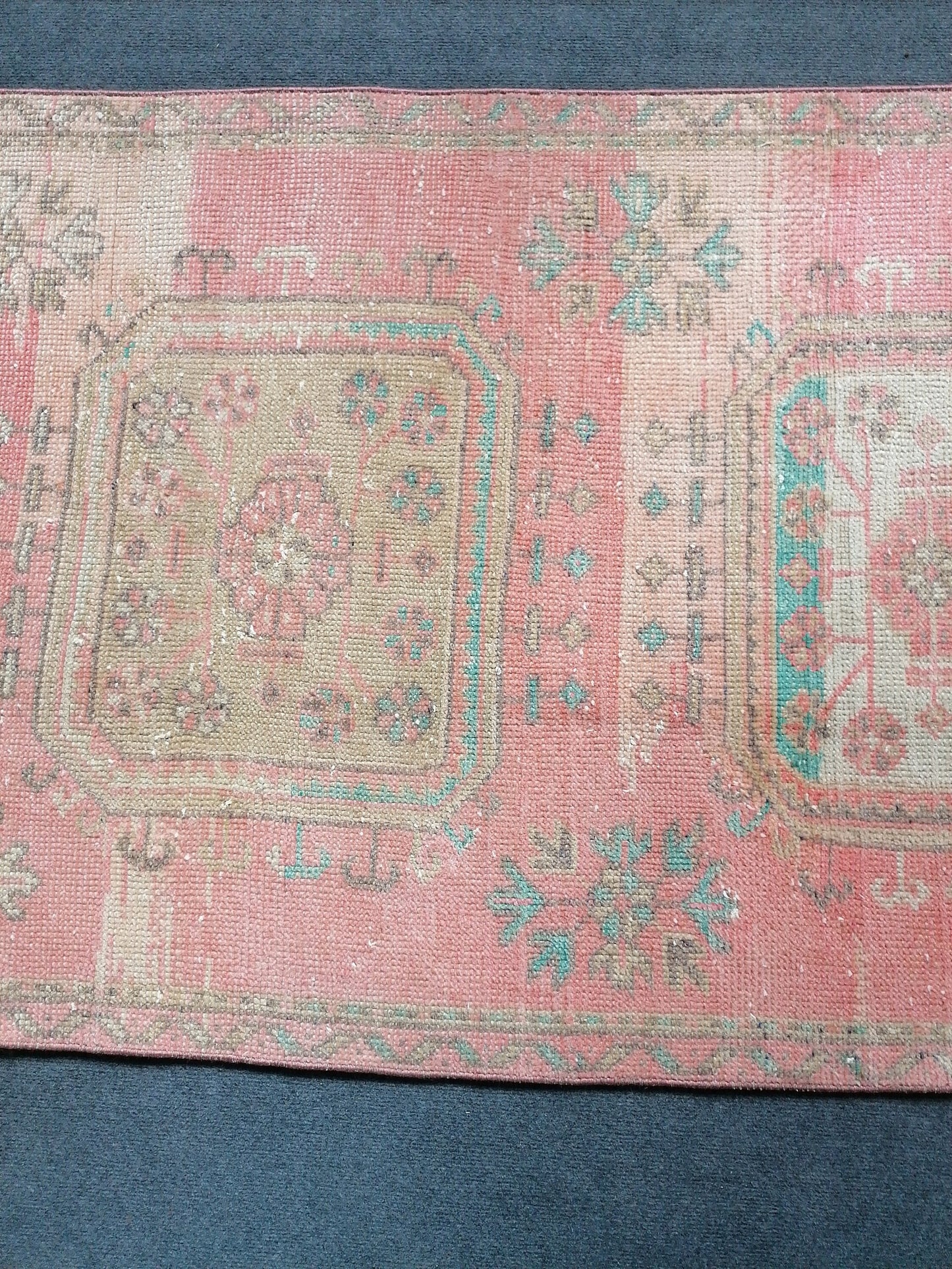 11'10x3'2 oushak runner rug,turkish runner rug, vintage runner rug vintage oushak runner rug, unique hand made rug kitchen runner rug