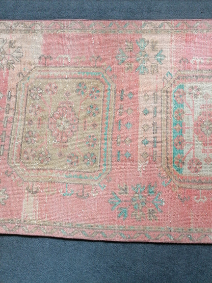 11'10x3'2 oushak runner rug,turkish runner rug, vintage runner rug vintage oushak runner rug, unique hand made rug kitchen runner rug