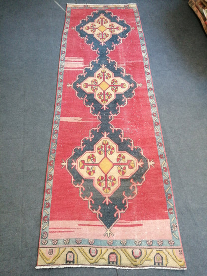 10.6 x 3.6 Oushak Runner Rug Turkish Runner Rug Vintage Runner Rug Hallway Runner Rug Kitchen Runner Rug Wool Runner Rug Wool Oushak Rug