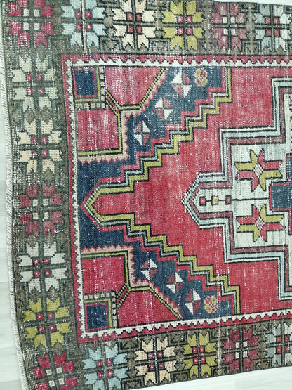 4 x 9.3 OUSHAK RUG TURKISH Oushak Rug Vintage Oushak Runner Rug Vintage Runner Rug Wool Oushak Rug Hand Made Rugs Vintage Turkish Rug