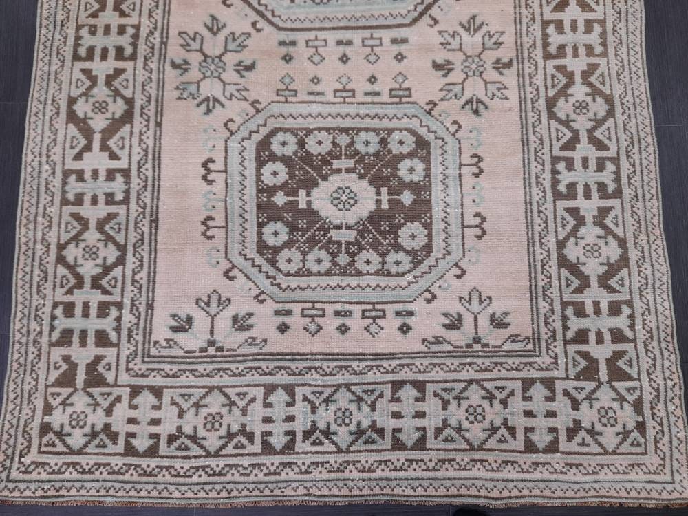 Vintage TURKISH Runner Rug Vintage Runner Rug 4.4 x 12.2 Oriental Runner Rug Wool Oushak Rug Hand Knotted Rugs Vintage Turkish Runner Rug