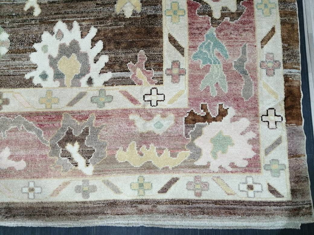 Wool OUSHAK RUG 12 x 9.2 Oushak Rug Vintage Oushak Rug Vintage Rug Wool Oushak Rug Hand Made Rugs Vintage Turkish Rug