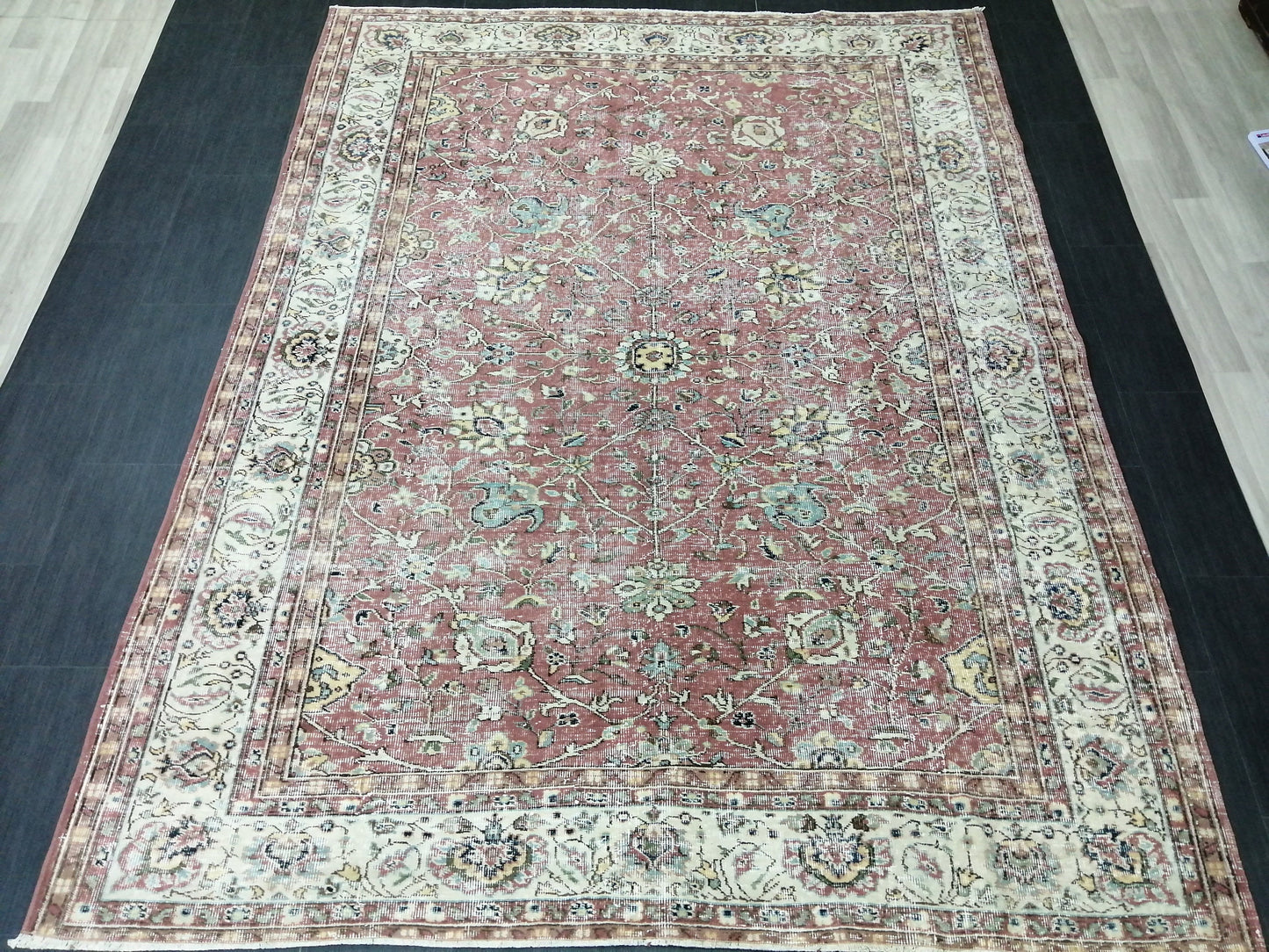 Hand Made Rug, 6.8 x 9 Oushak Rug, Rustic Rug, Bohemian Rug, Rug Runner, Turkish Rug, Farmhouse Rug, Vintage Rug, Wool rug