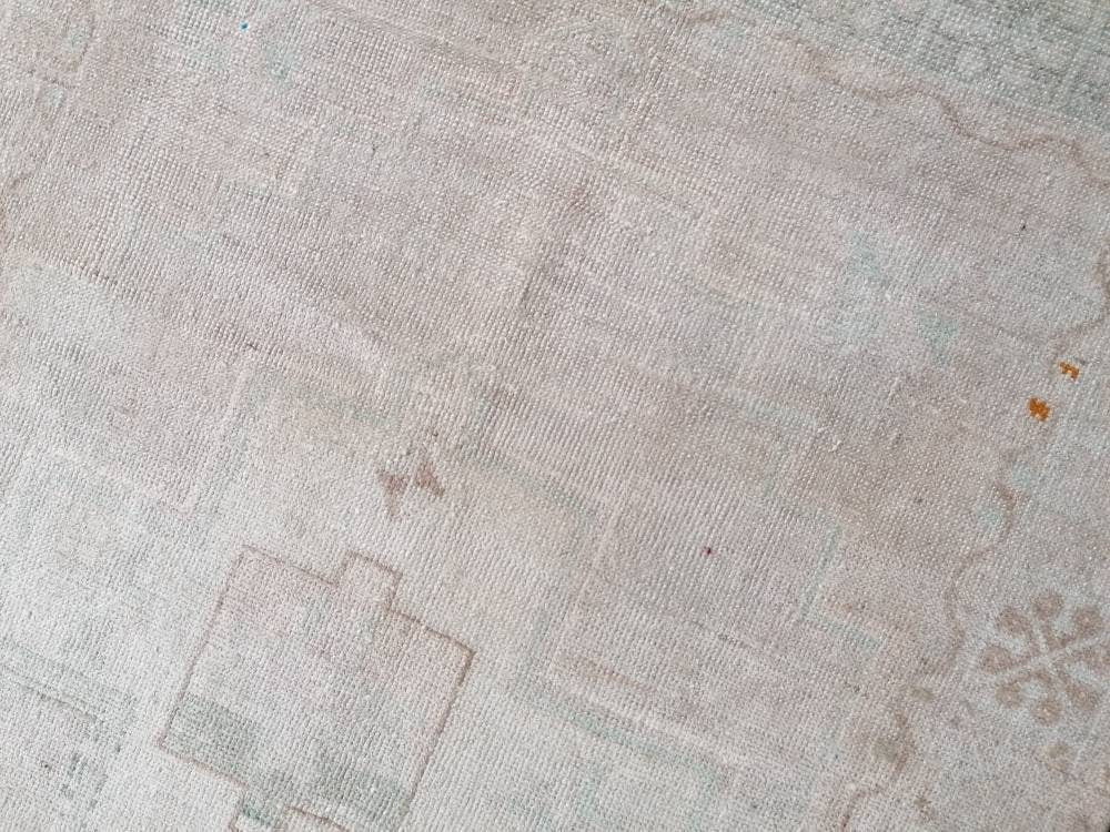 Neatural oushak wool rug, faded vintage rug, hand made rug 3'11x7'8 feet