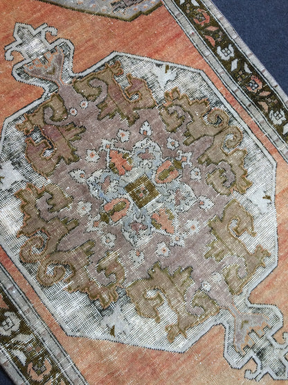 OUSHAK RUG TURKISH Oushak Rug Vintage Oushak Runner Rug Vintage Runner Rug Wool Oushak Rug Hand Made Rugs Vintage Turkish Rug