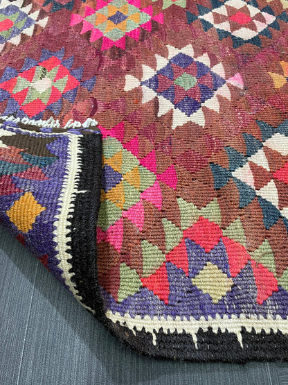 Vintage Runner rug 2.8 x 12.6 Handmade Flat woven Runner Kilim Runner Rug Turkish Runner Vintage Flat weave Rug Wool Carpet Rug