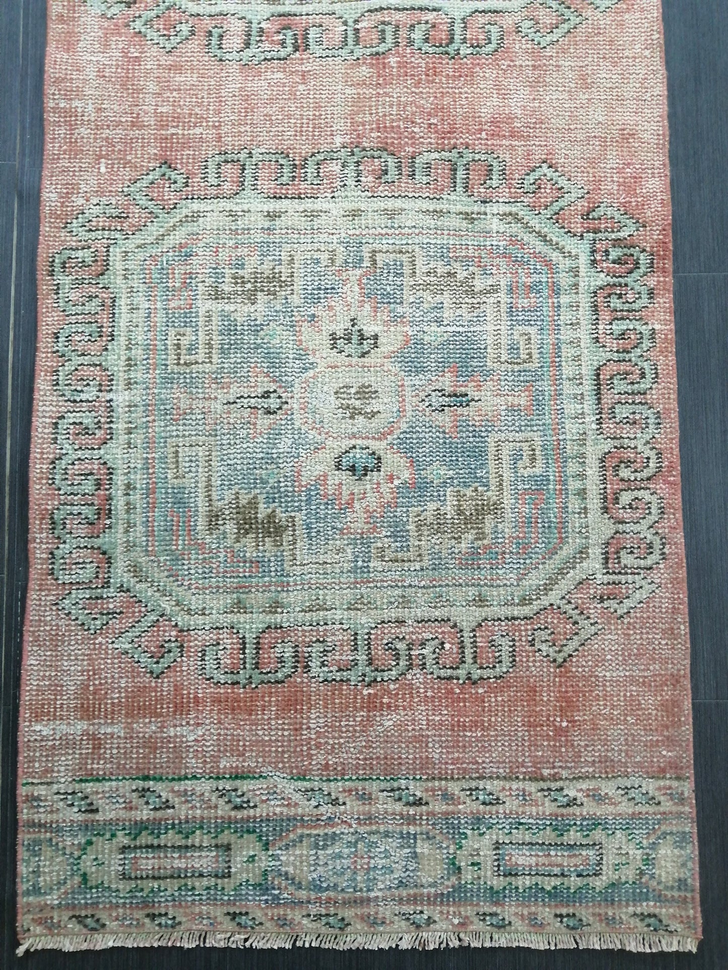 2.4 x 10.9 Distressed Oushak Runner Rug Turkish Runner Rug Vintage Runner Rug Hallway Runner Rug Kitchen Runner Rug Wool Runner Rug Wool