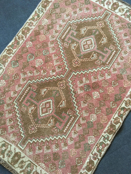 3.2 x 4.6 turkish oushak rug, oushak vintage rug, turkish tulu rug,