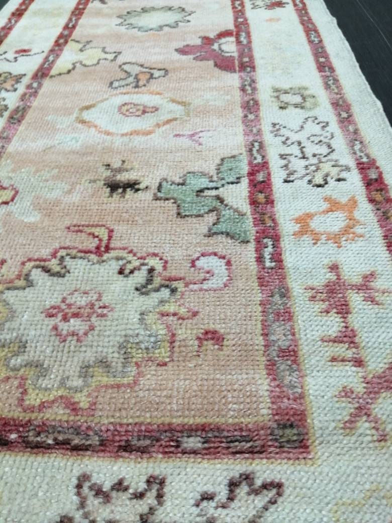 Vintage Turkish Oushak Runner Rug 2.9 x 14 Turkish Runner Rug XL Vintage Muted Runner Rug Extra Long  Runner Rug Plush Soft Wool Runner