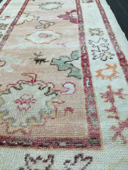 Vintage Turkish Oushak Runner Rug 2.9 x 14 Turkish Runner Rug XL Vintage Muted Runner Rug Extra Long  Runner Rug Plush Soft Wool Runner