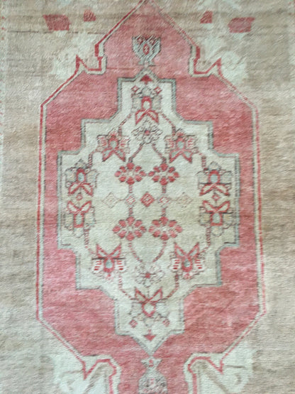 3.5x7 feet brown natural wool rug, turkish bedroom area rug, oushak bathroom rug, wide living room floor rug, hallway bohem rug,entryway rug