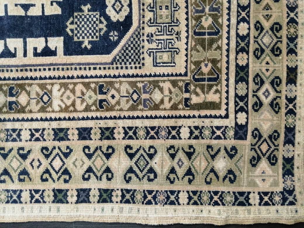 Vintage Rug, Unique Pattern Rug, 5by10 Oushak Rugs, 10x5 Hand Made Rugs,Turkish Rugs Navy Blush Green Rugs, Antique Rug, Fine Rugs