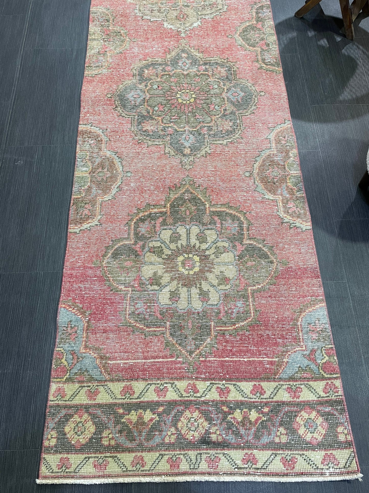 Turkish Runner Rug, Hand Knotted 2.8 x 12.7 Runner Rug, Vintage Runner Rug, Hallway Runner Rug, Persian Kitchen Runner Rug, Runner Rug