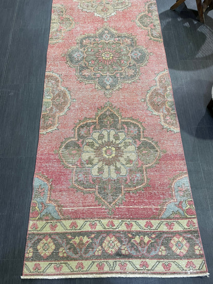 Turkish Runner Rug, Hand Knotted 2.8 x 12.7 Runner Rug, Vintage Runner Rug, Hallway Runner Rug, Persian Kitchen Runner Rug, Runner Rug