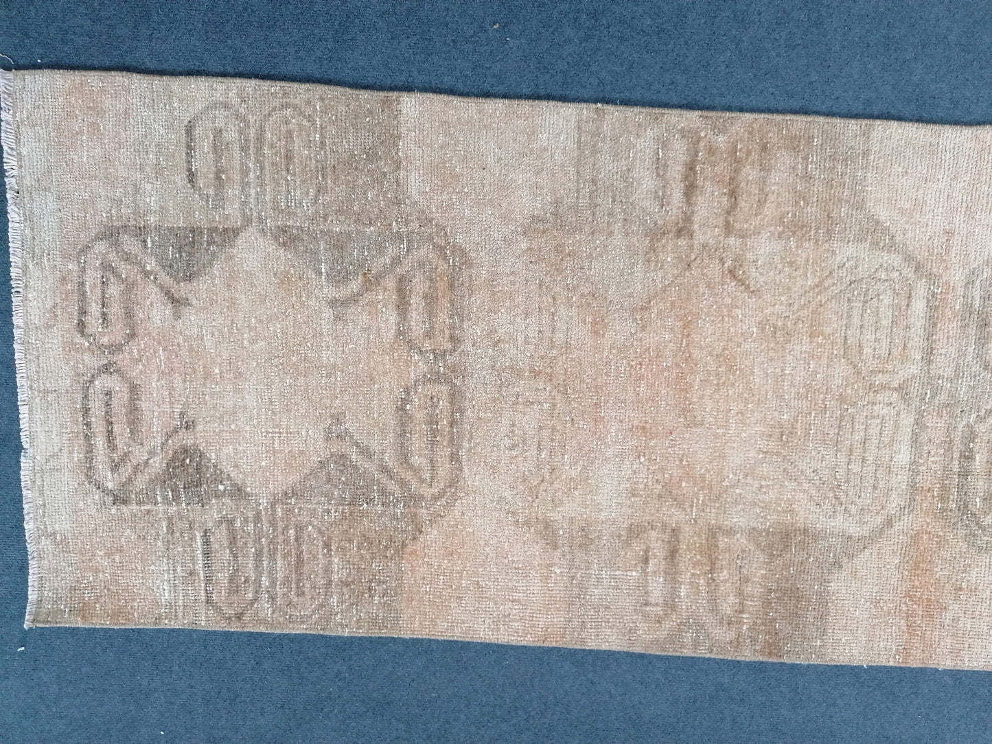 11'x2'5 turkish runner rug, vintage runner rug, vintage oushak runner rug, hallway runner, kitchen runner rug, anatolian wool runner