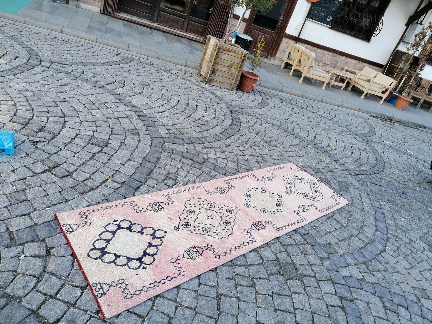 2'4x8'3 wool runner rug, hallway runner rug, vintage kitchen runner, turkish runner, oushak runner rug, bohemian rug
