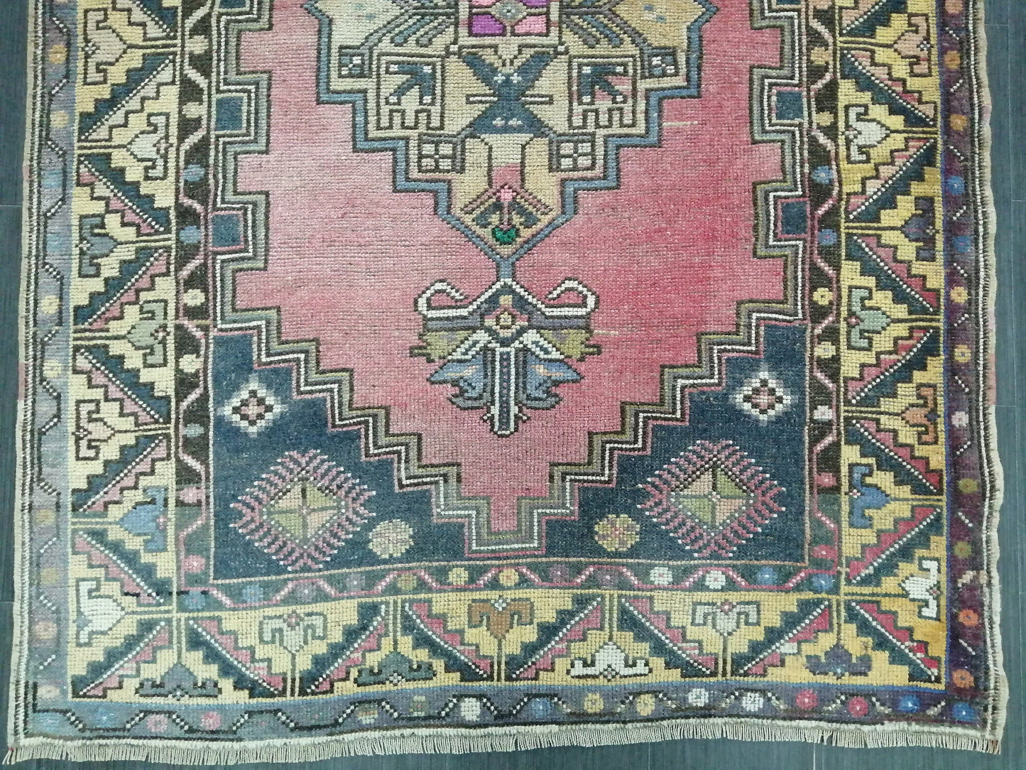 Vintage Rugs 4 x 7.4 TURKISH HAND MADE Rugs Vintage Turkish Rugs   Oushak Rug Turkish Oushak Rug, Vintage Oushak Rug, Wool Rug